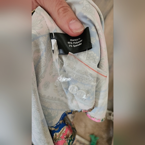 BOSTON PROPER Baroque Scroll Print Sophia Charmeuse Blouse PinkIcing.Size 0 NWOT - Picture 12 of 16